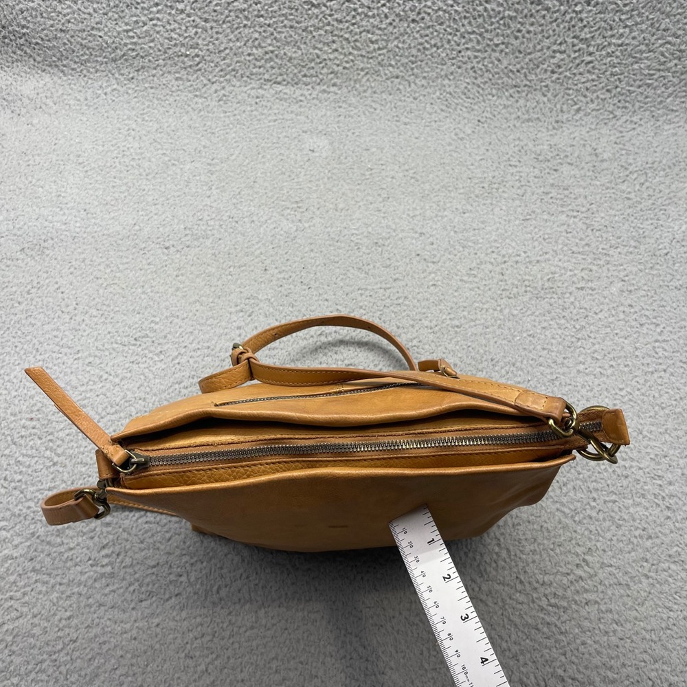 American Leather Co. warm tan leather shade Holton Crossbody Handbag Purse Bag - Picture 10 of 15